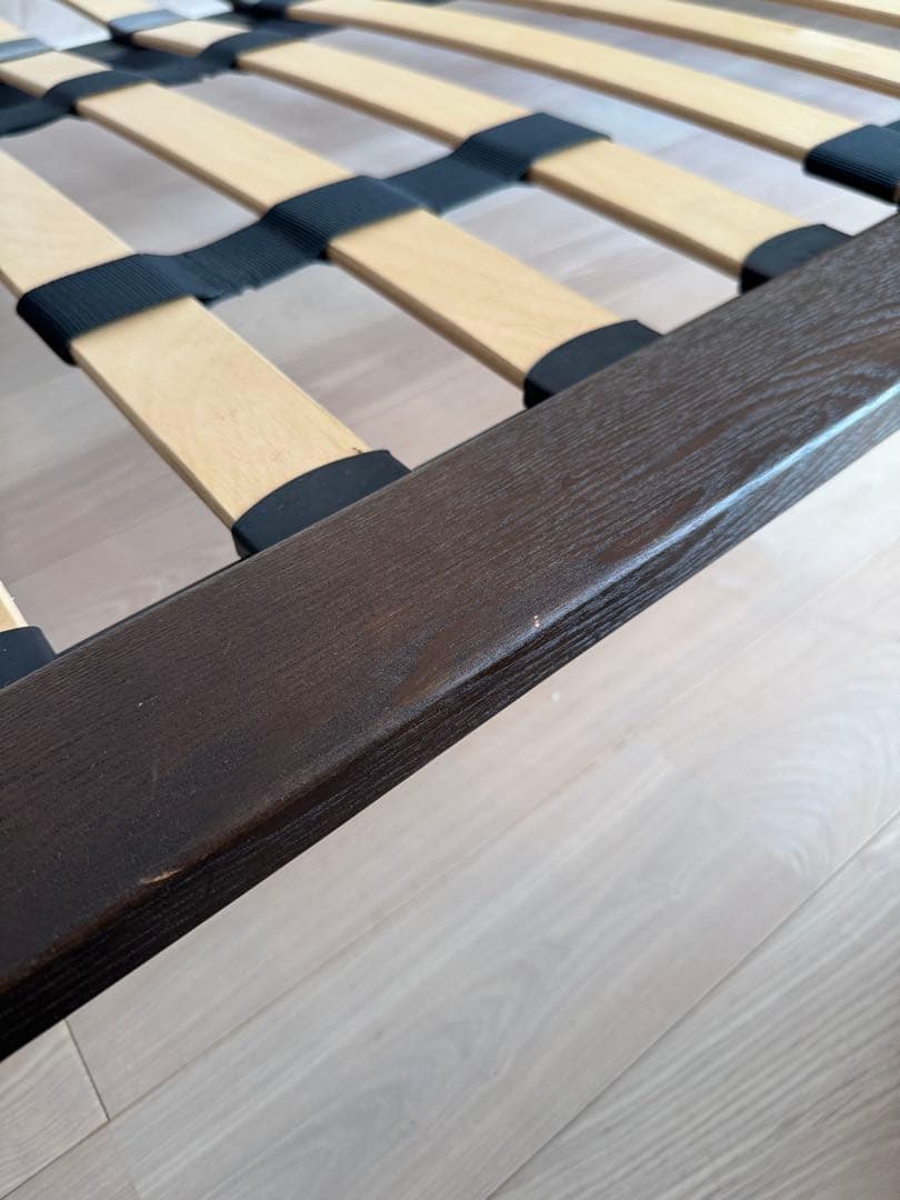 無印良品　ウォールナット ダブルベッドフレーム　ヘッドボード付き　旧商品