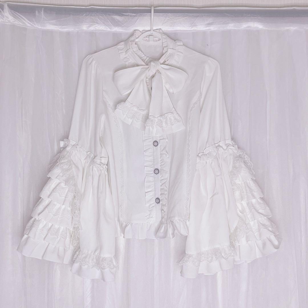 DearMyLoveEmily フリルハイネックレースリボンプリンセスブラウス