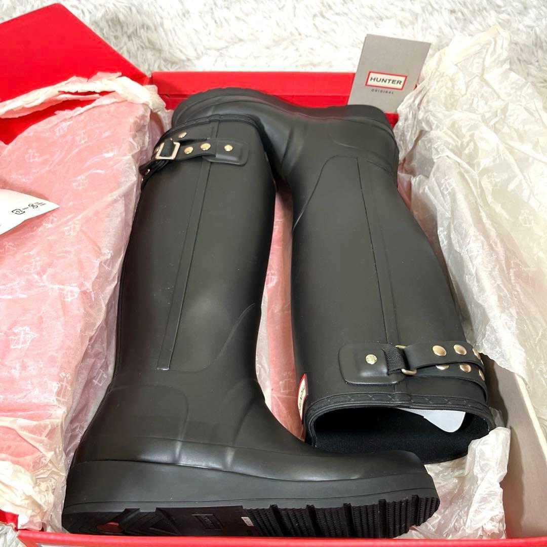 HUNTER ブラック 長靴 スタッズ付き