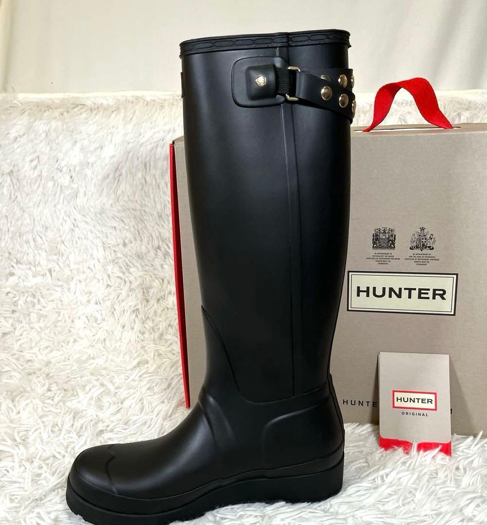 HUNTER ブラック 長靴 スタッズ付き