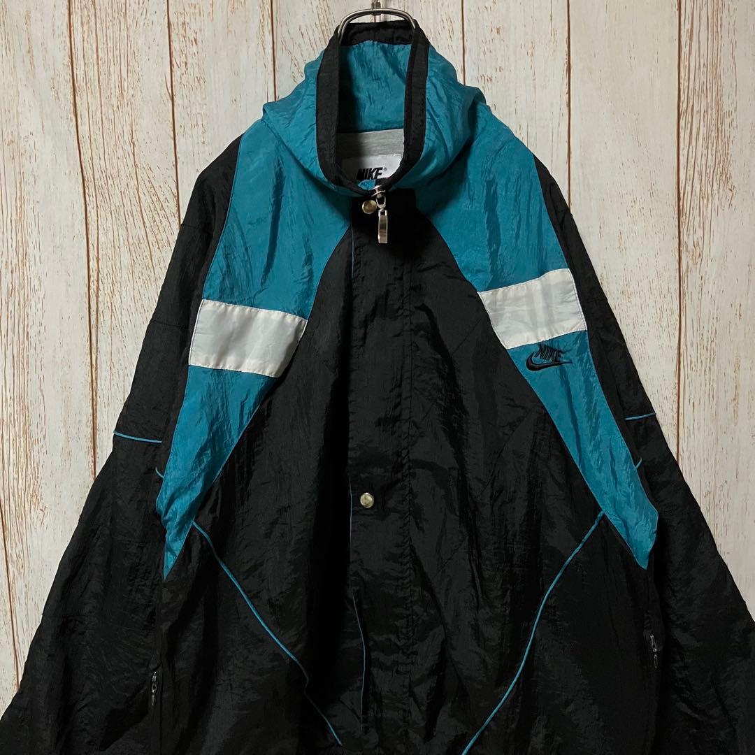 1291 USA製90sナイキNIKEナイロンジャケット刺繍アメリカUSA古着