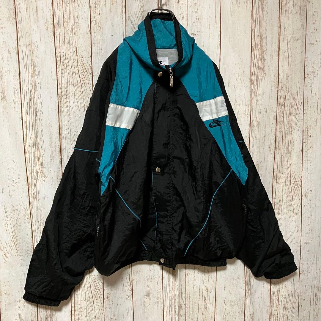 1291 USA製90sナイキNIKEナイロンジャケット刺繍アメリカUSA古着