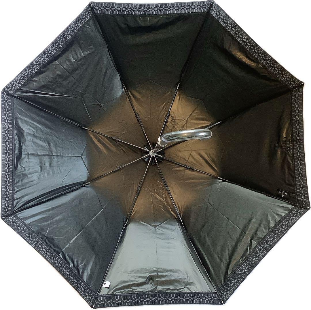 新品★ランバンコレクション★レース晴雨兼用2段折りたたみ日傘★ブラック黒
