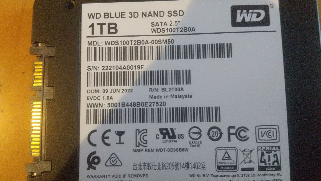 WD Blue 1TB SATA SSD 2.5インチ 内蔵SSD