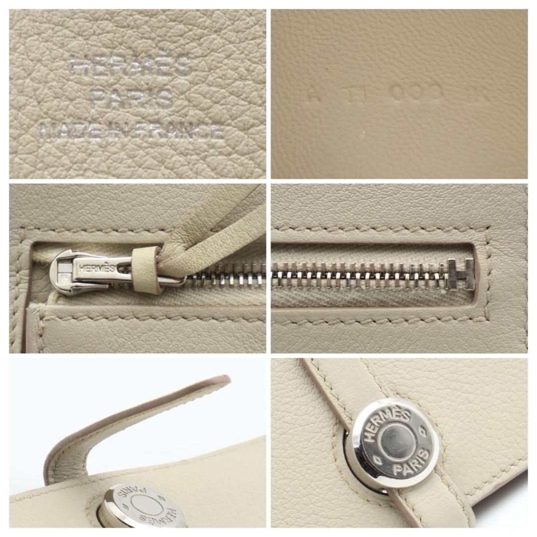 鑑定書付き【極美品】HERMES ドゴンロング　長財布　クリーム系　スイフト