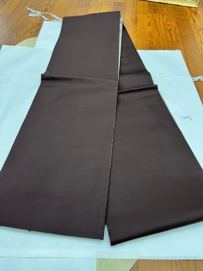 正絹　6通袋帯　荒波　鹿の子織り出し