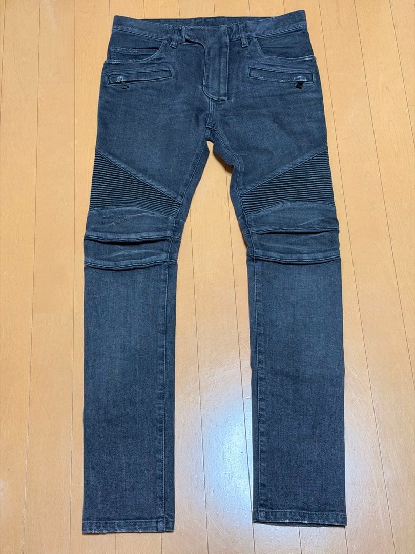 BALMAIN バイカーデニム グレー 28