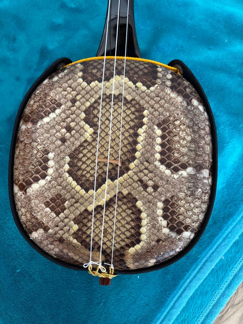 沖縄三線 紫檀棹 本皮1枚張りソフトケース付き