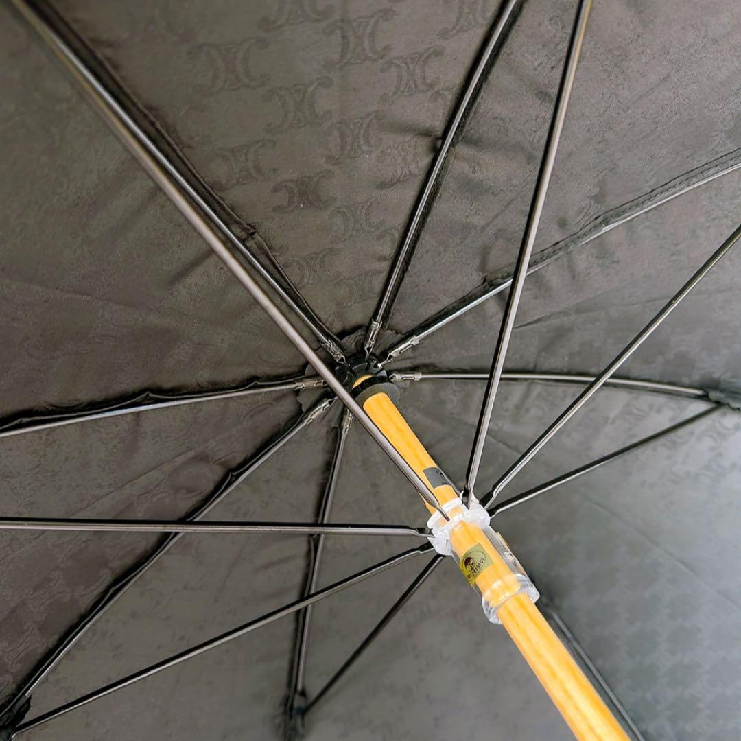 【一級遮光/未使用品】セリーヌ 晴雨兼用 傘 ブラック系 マカダム柄 刺繍 総柄