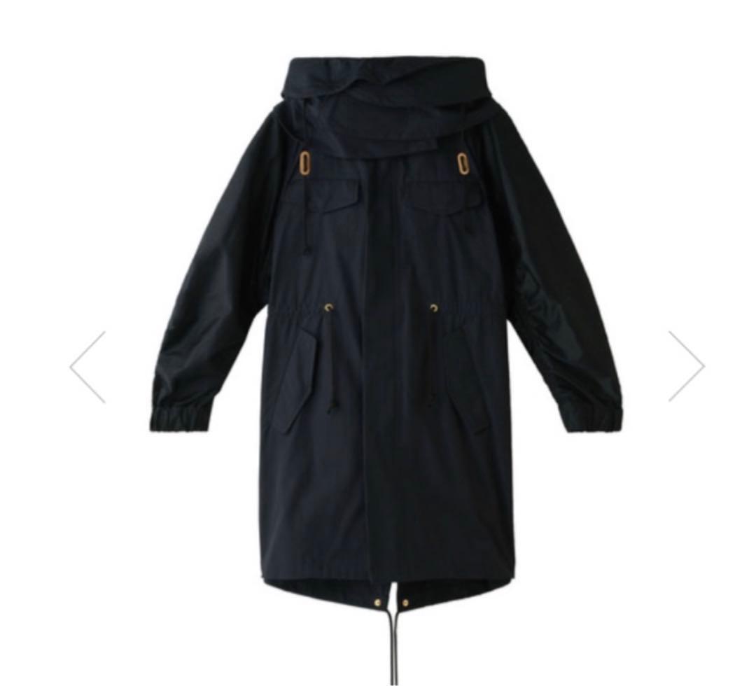 ミュベール　ネイビー　刺繍　モッズコート