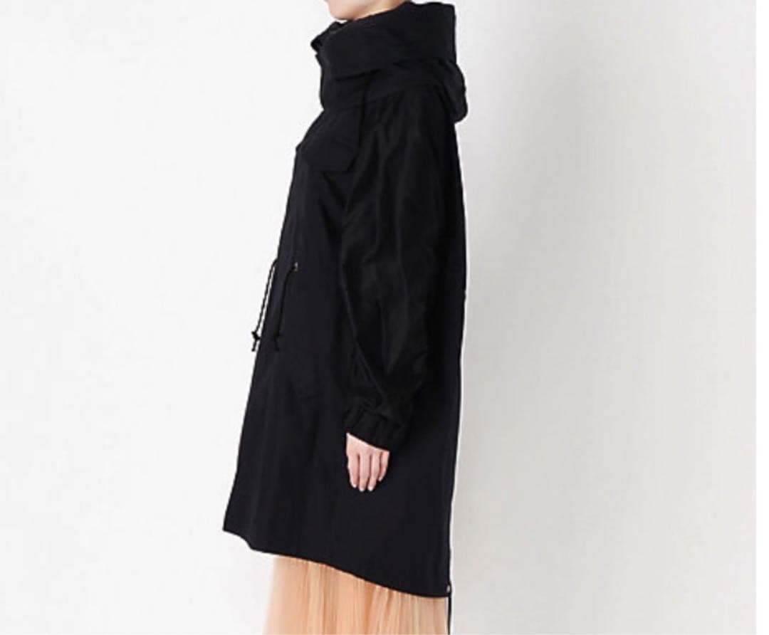 ミュベール　ネイビー　刺繍　モッズコート