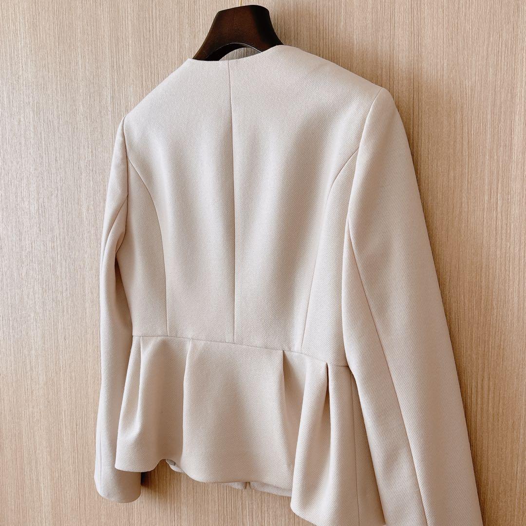 【1058】アナイ　ウールツイルジャージペプラムジャケット　フォーマル　38