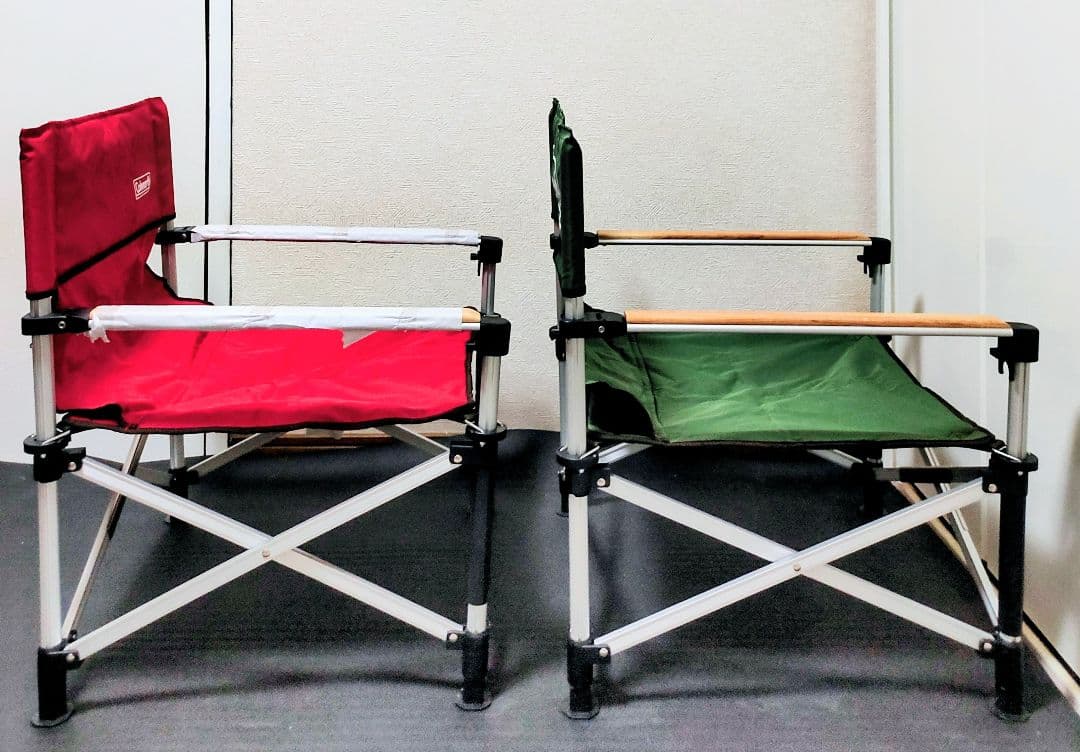 Coleman 2wayキャンプチェアー　2点セット　赤新品　緑美品