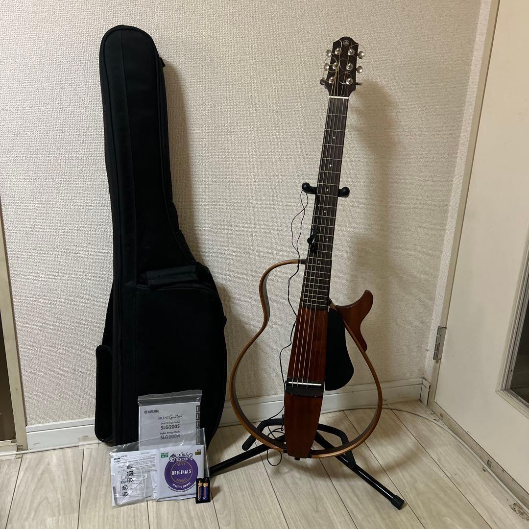 ヤマハ サイレントギター 極上品 単三電池でOK 付属品完備 SLG200S！