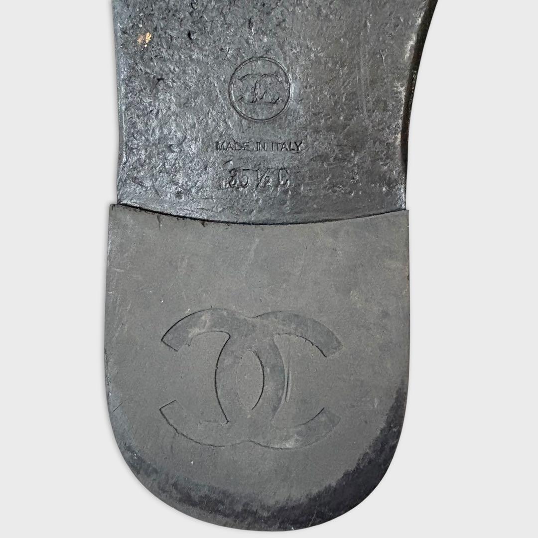 シャネル ココマーク フラットサンダル エナメル 23.5 箱付き