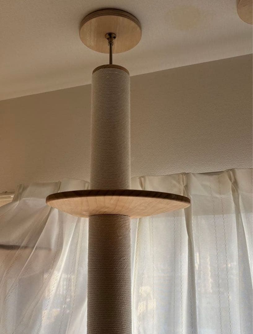 SUMIKA 突っ張り型木製キャットタワーハイエンド（コットンホワイト）