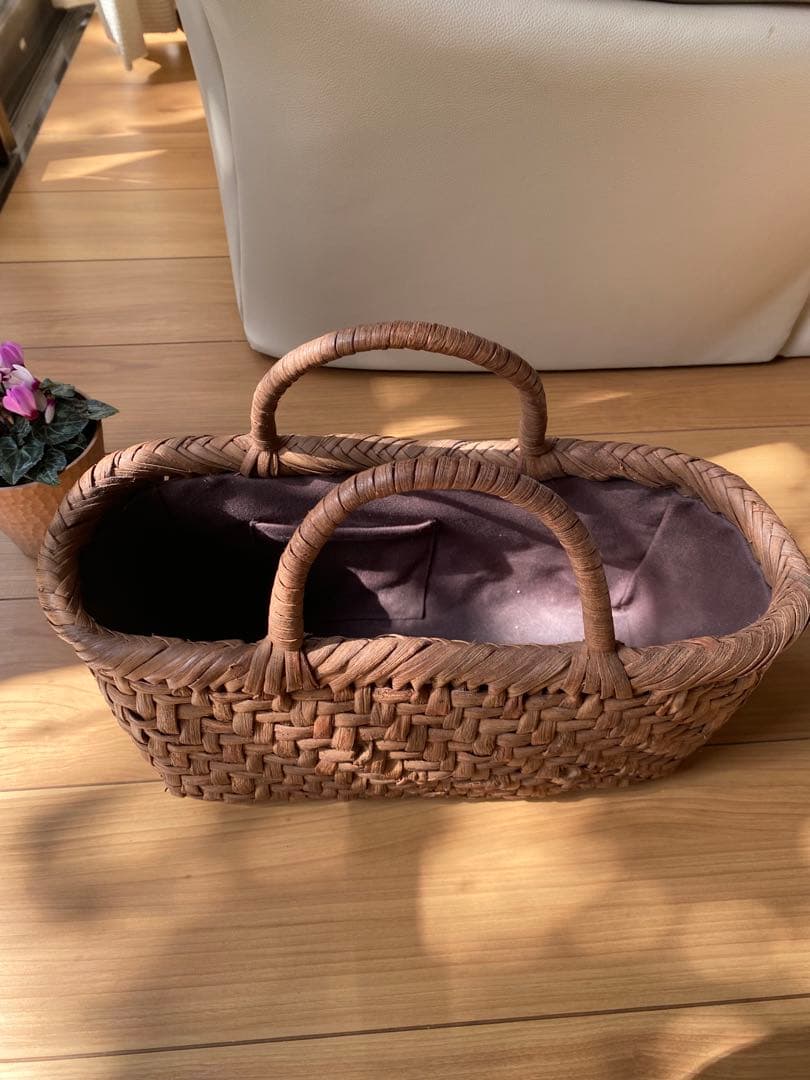天然素材 かごバッグ ブラウン