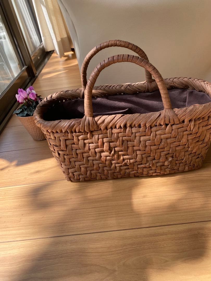 天然素材 かごバッグ ブラウン