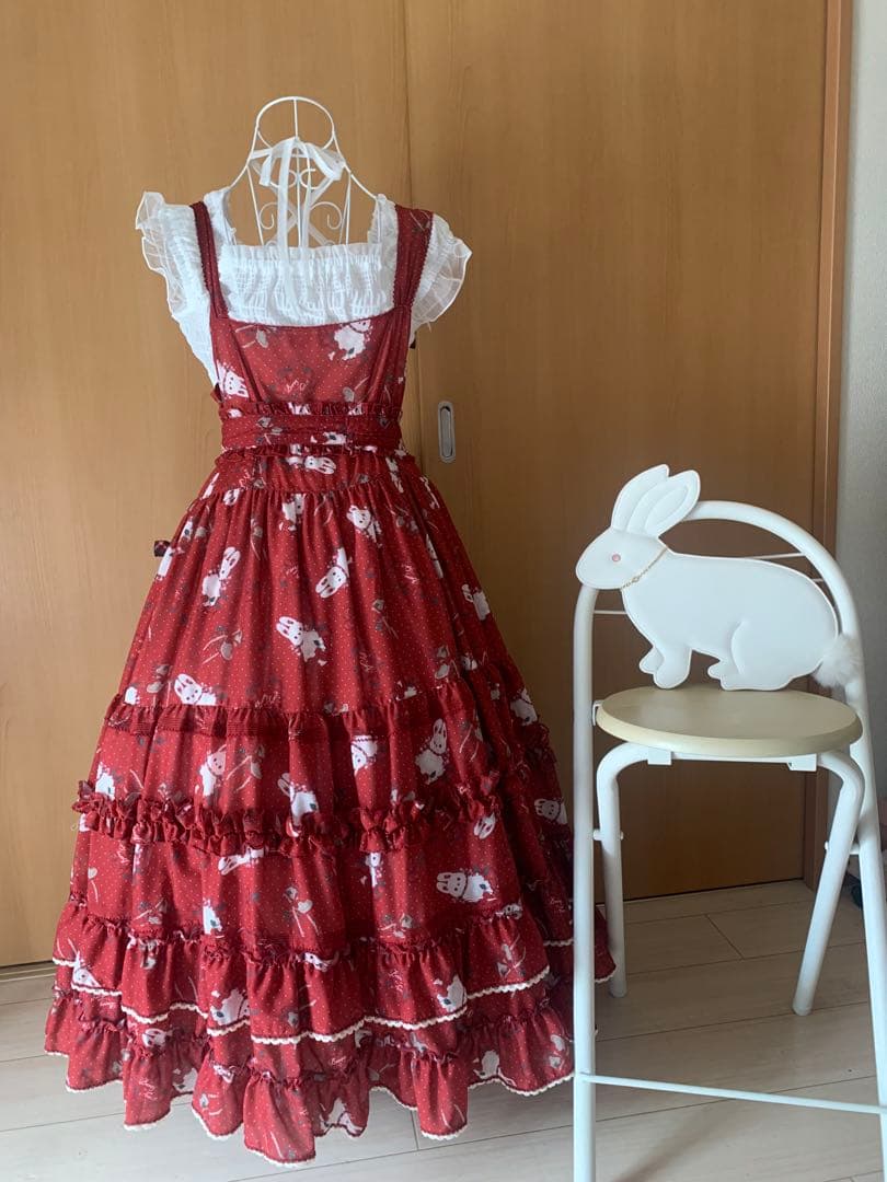 Sweet Berry Rabbit ジャンパースカート 赤 うさぎ ロリータ