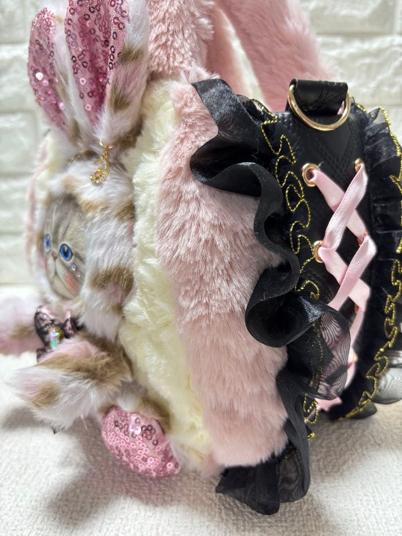 そ*2様 コヤンイサムチョン　ファーフリルバッグ　ピンク　ルミちゃん　ヒョウ柄う