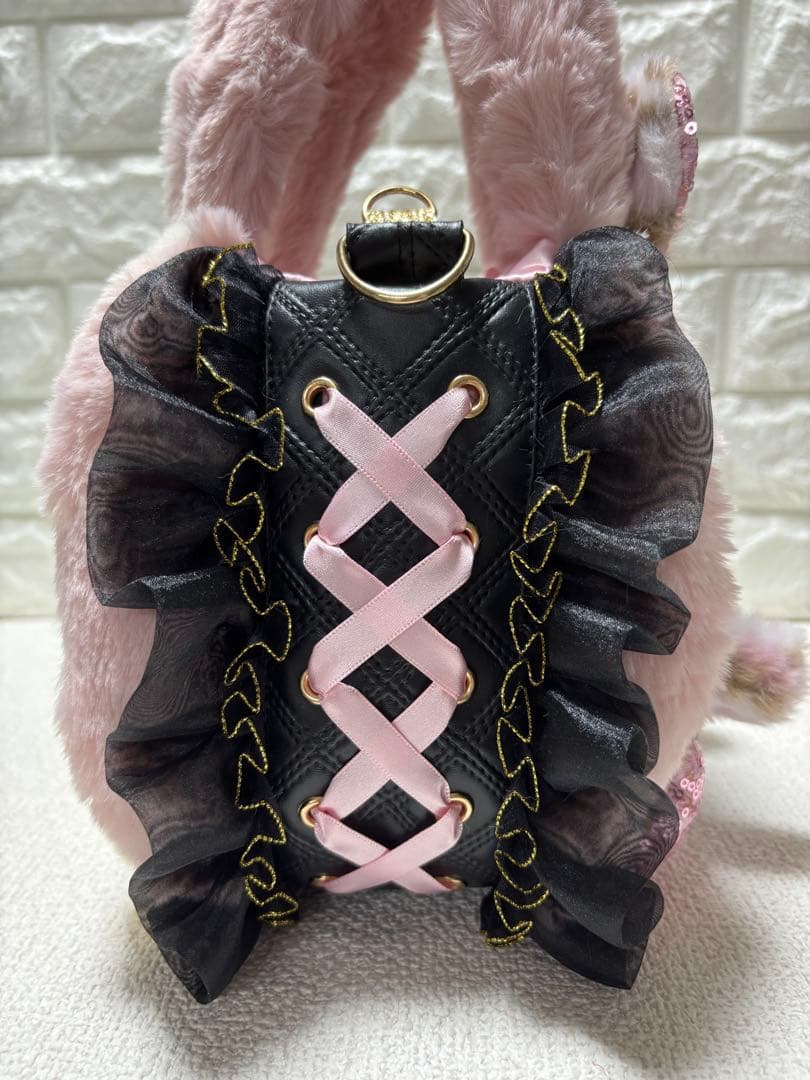 そ*2様 コヤンイサムチョン　ファーフリルバッグ　ピンク　ルミちゃん　ヒョウ柄う