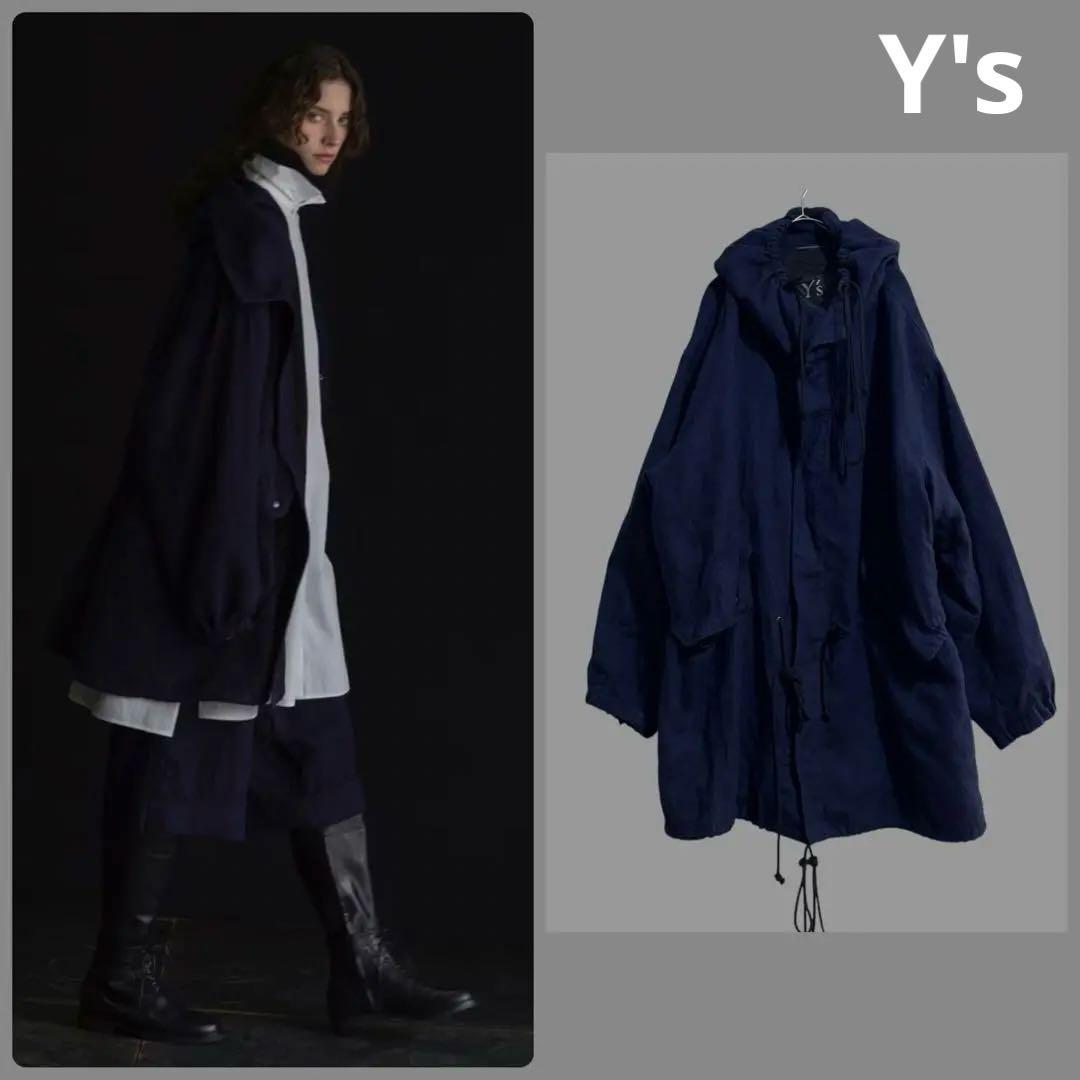 ▫️2021年y's リネン混フードジャケット　ワイズ　ヨウジヤマモト
