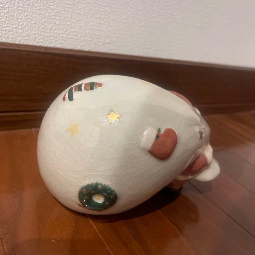楽入釜　サンタクロース 陶器製　清水焼