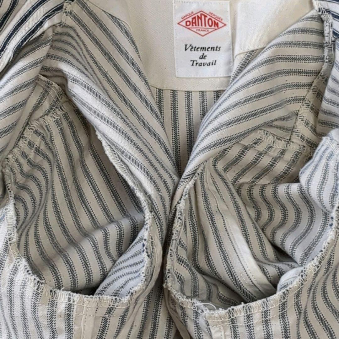 ダントン ヒッコリー 丸襟　コットン　ストライプ　ジャケット アウター　 S