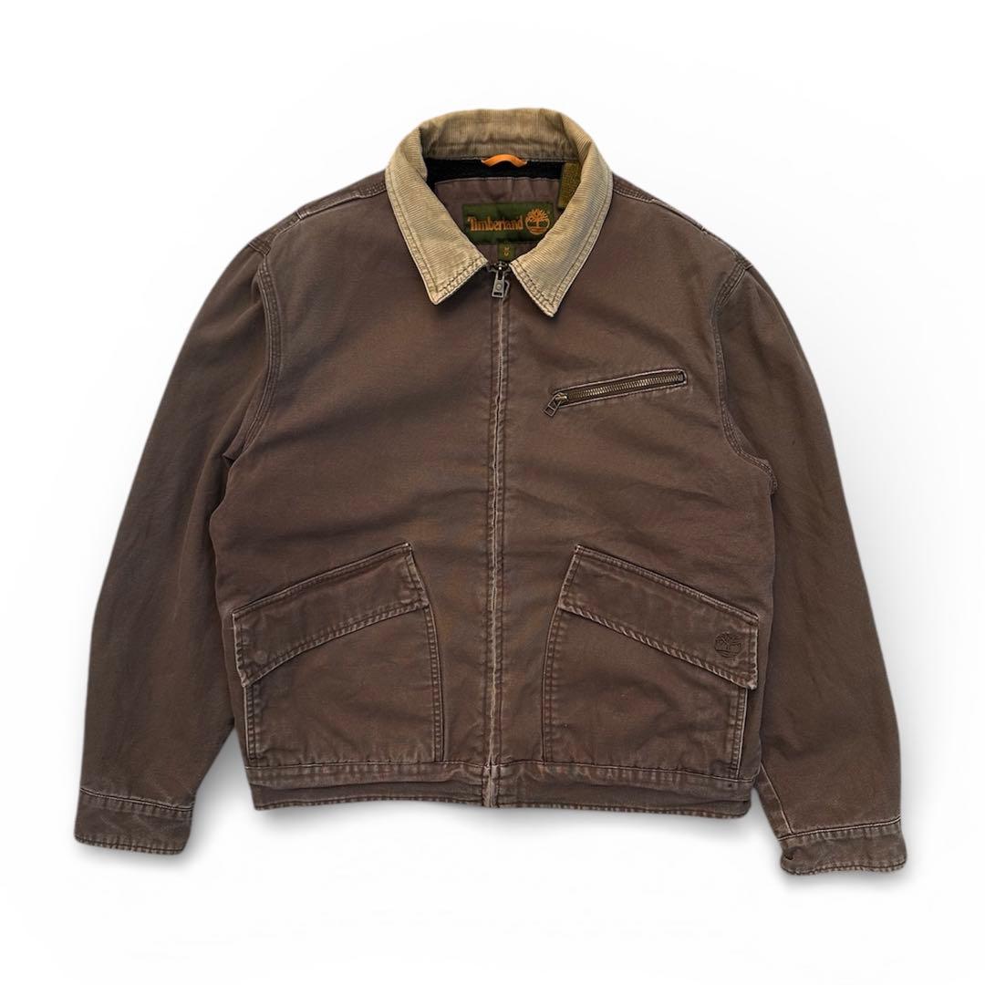 90s ティンバーランド ダックジャケット 裏地ボア ブラウン フェード M