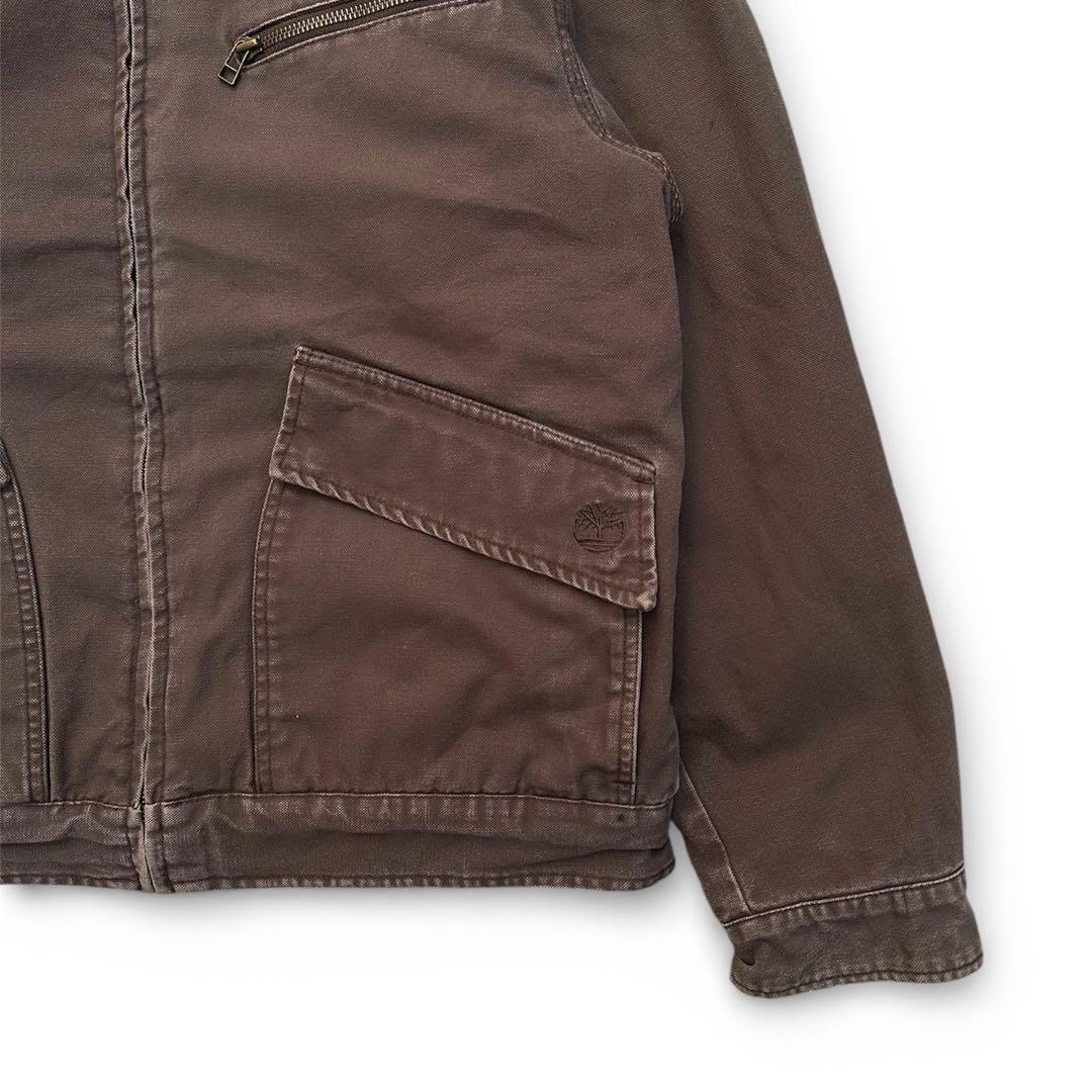 90s ティンバーランド ダックジャケット 裏地ボア ブラウン フェード M