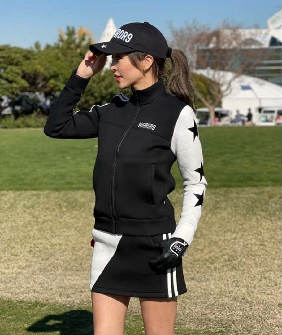 MIRROR9 セットアップ　ジャケット　スカート 星　ブラック　ホワイト