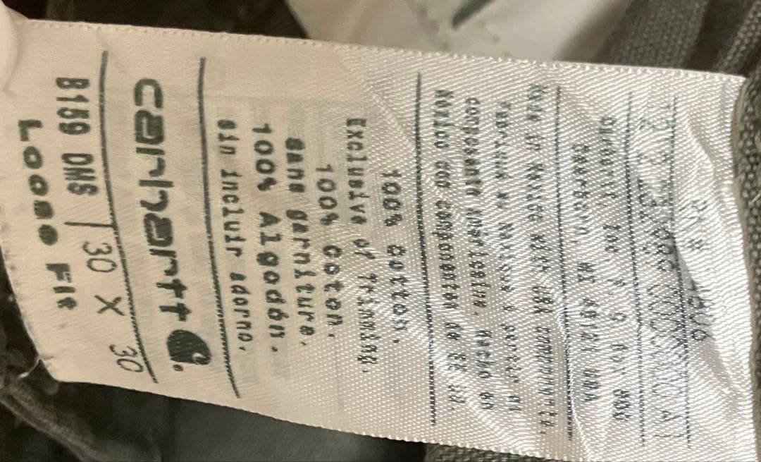 バ*中様 carhartt ダック ペインターパンツ ルーズフィット　モスグリー