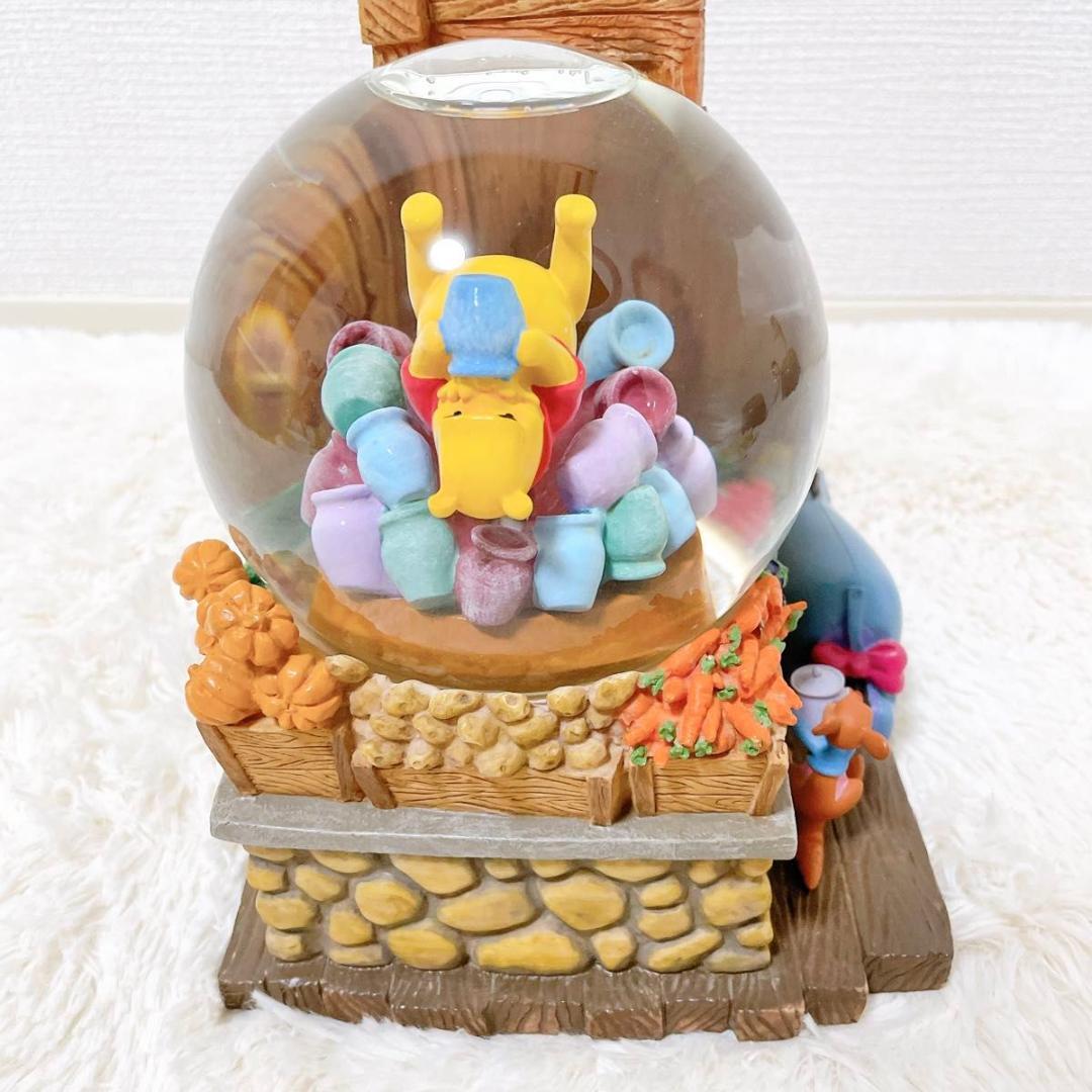 【希少】 ディズニー プーさん スノードーム 陶器 オルゴール 動作品