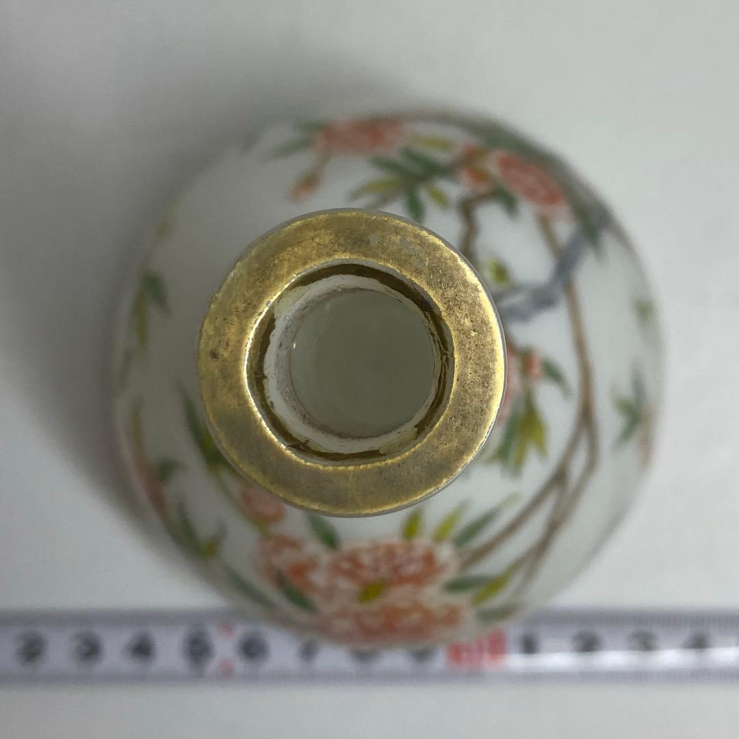 中国美術 乾隆年製 ガラス花入 h16.5cm 東キ8-0121①