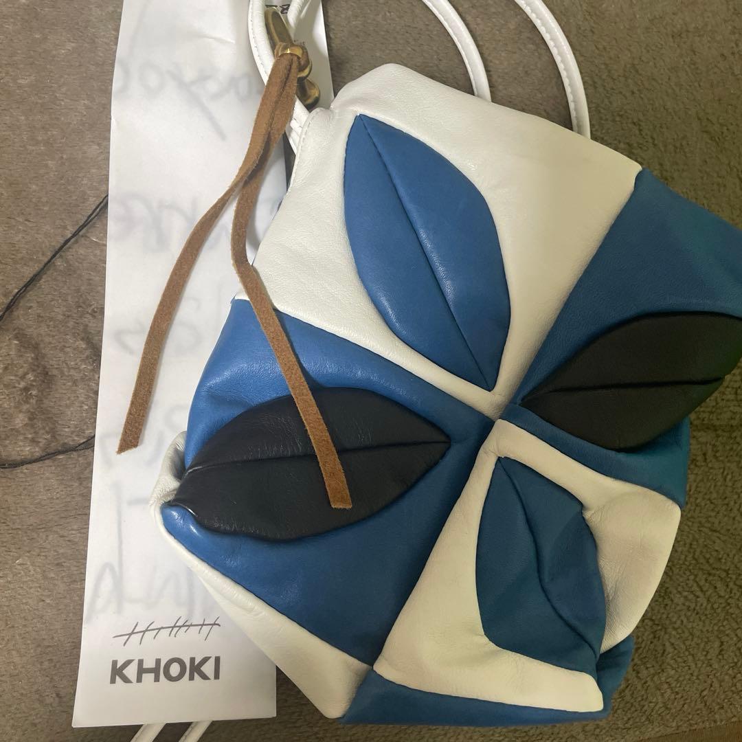 Hand-Patchwork Leather Bag Blue KHOKIバッグ