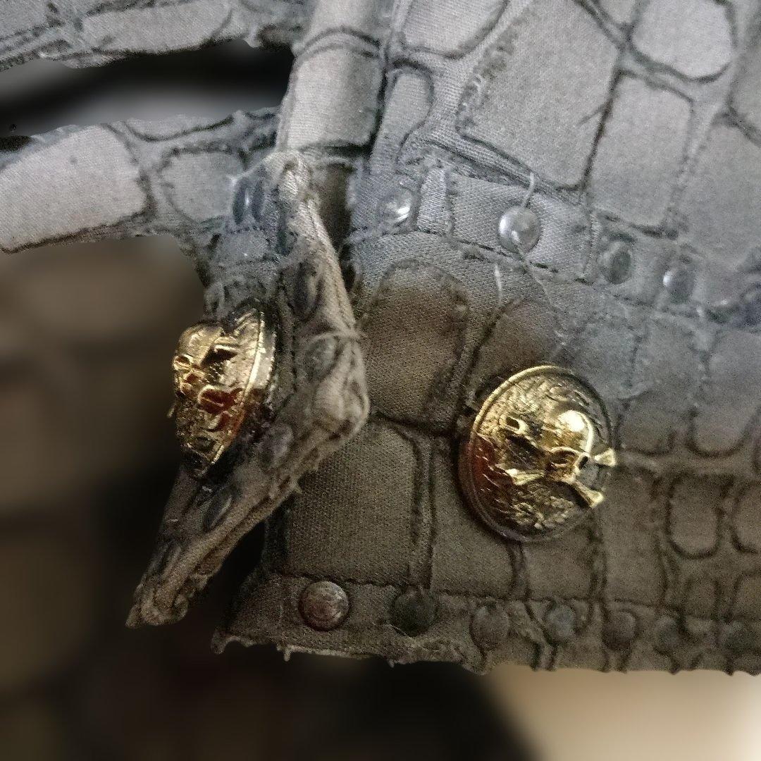 Roen クロコ型押し ミリタリージャケット 部分パイソン ディアスキン 46