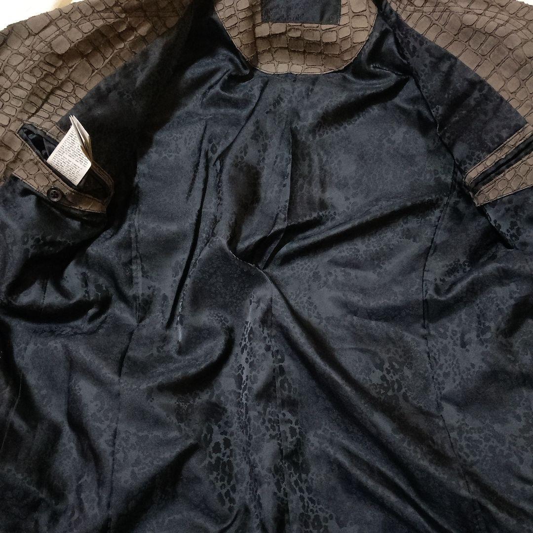 Roen クロコ型押し ミリタリージャケット 部分パイソン ディアスキン 46