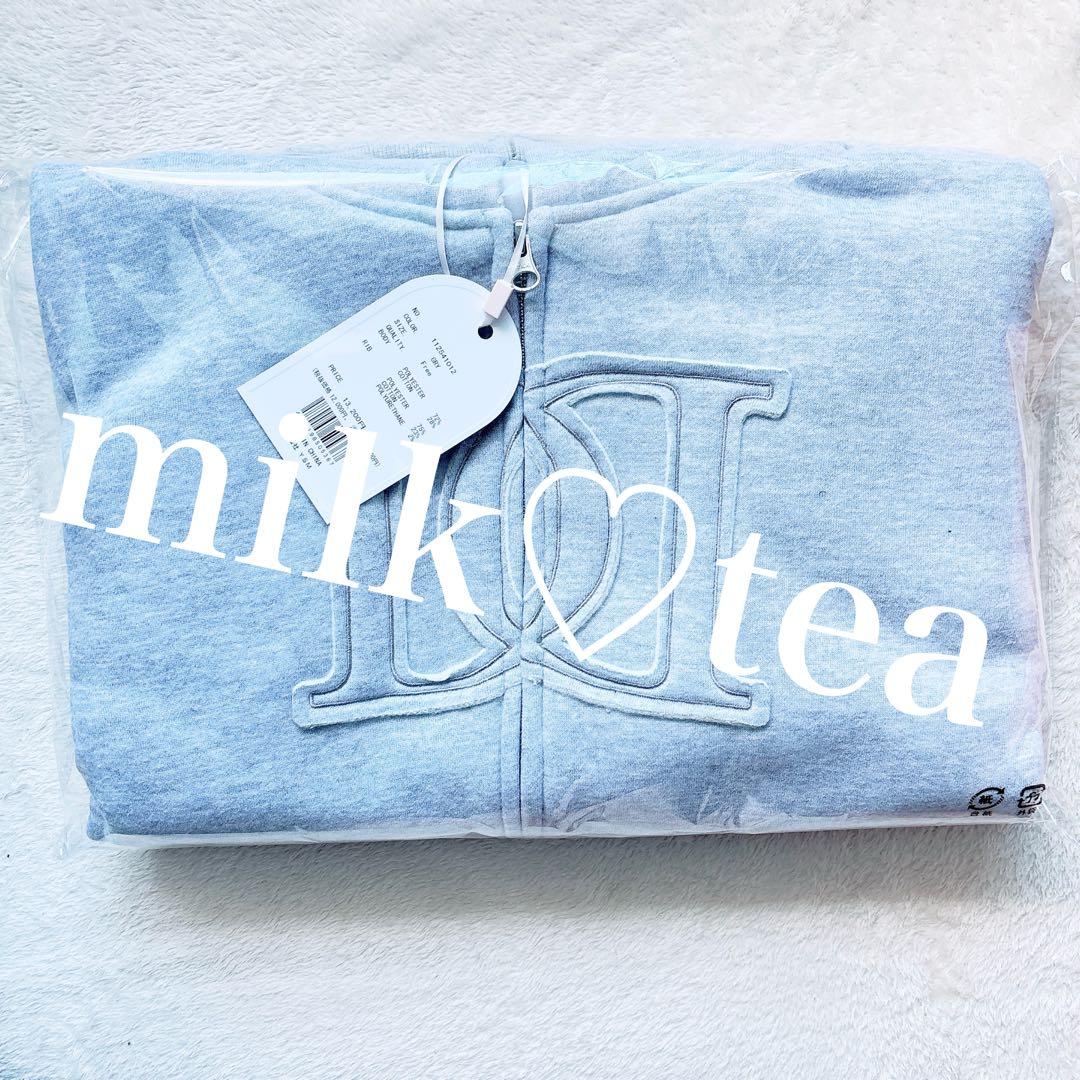 新品タグ付き ダーリッチ アップリケDDロゴパーカー グレー