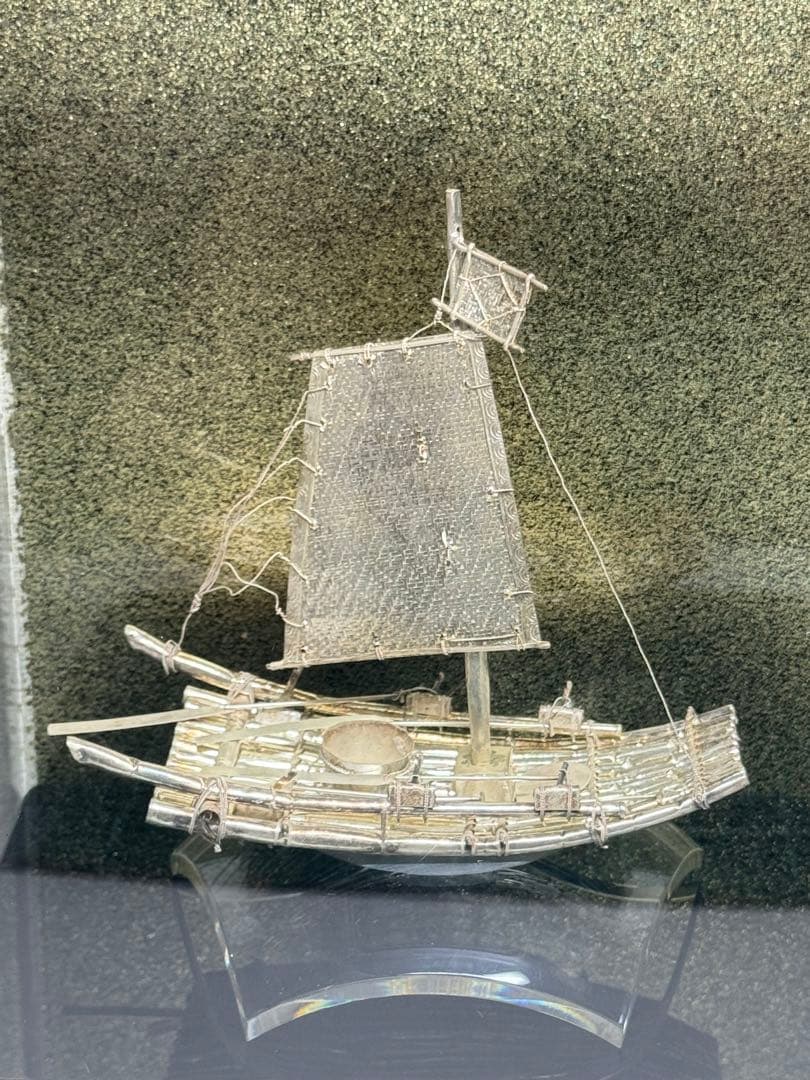 銀製 ヨット 置物 帆船モチーフ ケース付き