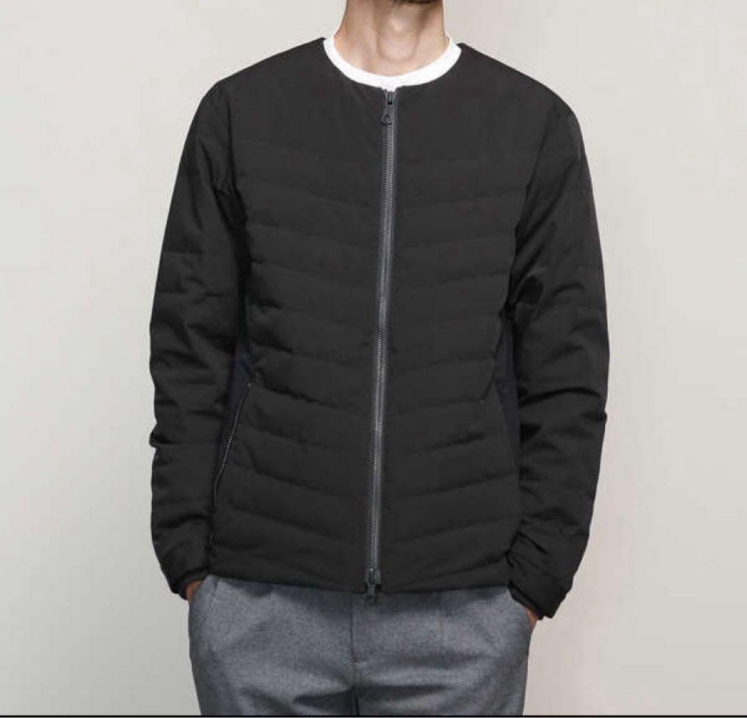 ナノユニバース シェルダウン 西川ダウン ノーカラー S ブラック 未使用級