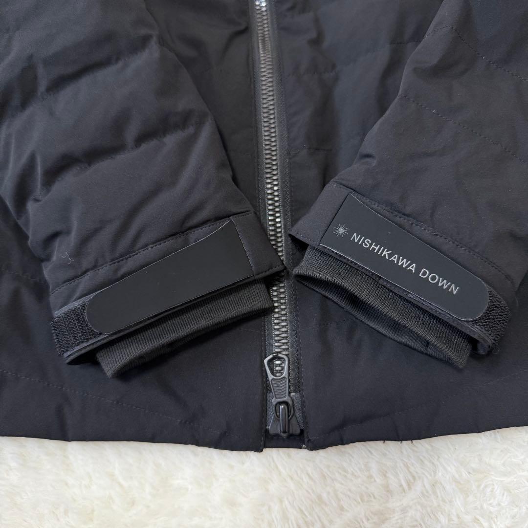 ナノユニバース シェルダウン 西川ダウン ノーカラー S ブラック 未使用級