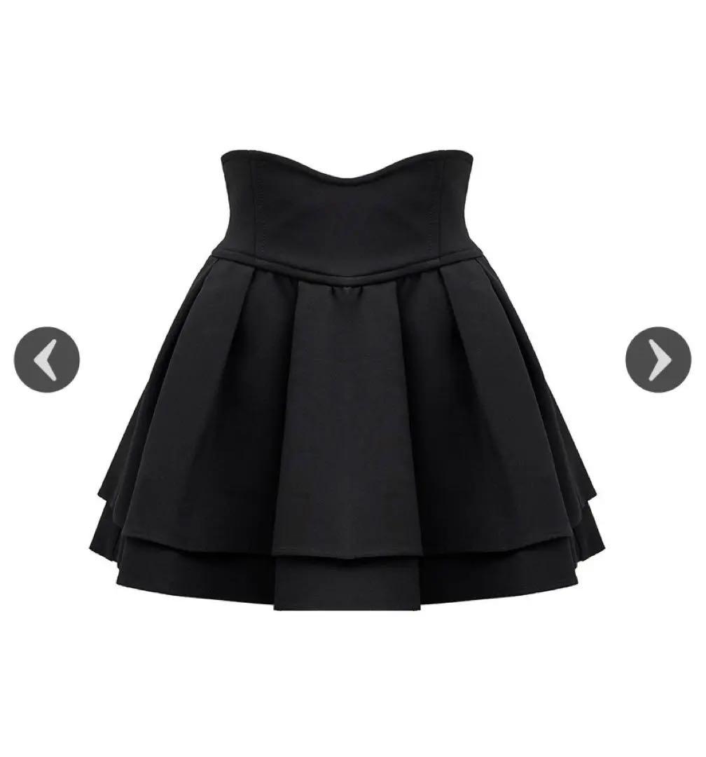 【web完売商品】ミシェルマカロン 美脚スカート ブラック L