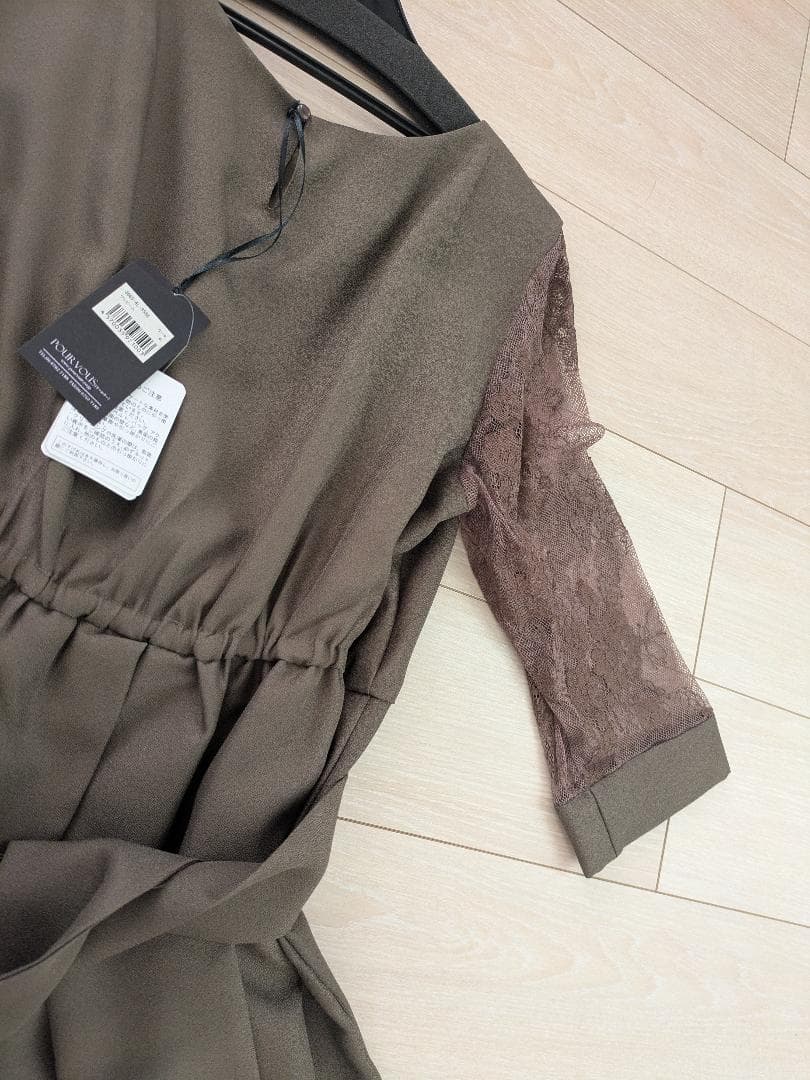 【3日間限定セール！】新品タグ付 Pour Vous レーススリーブドレス 4L