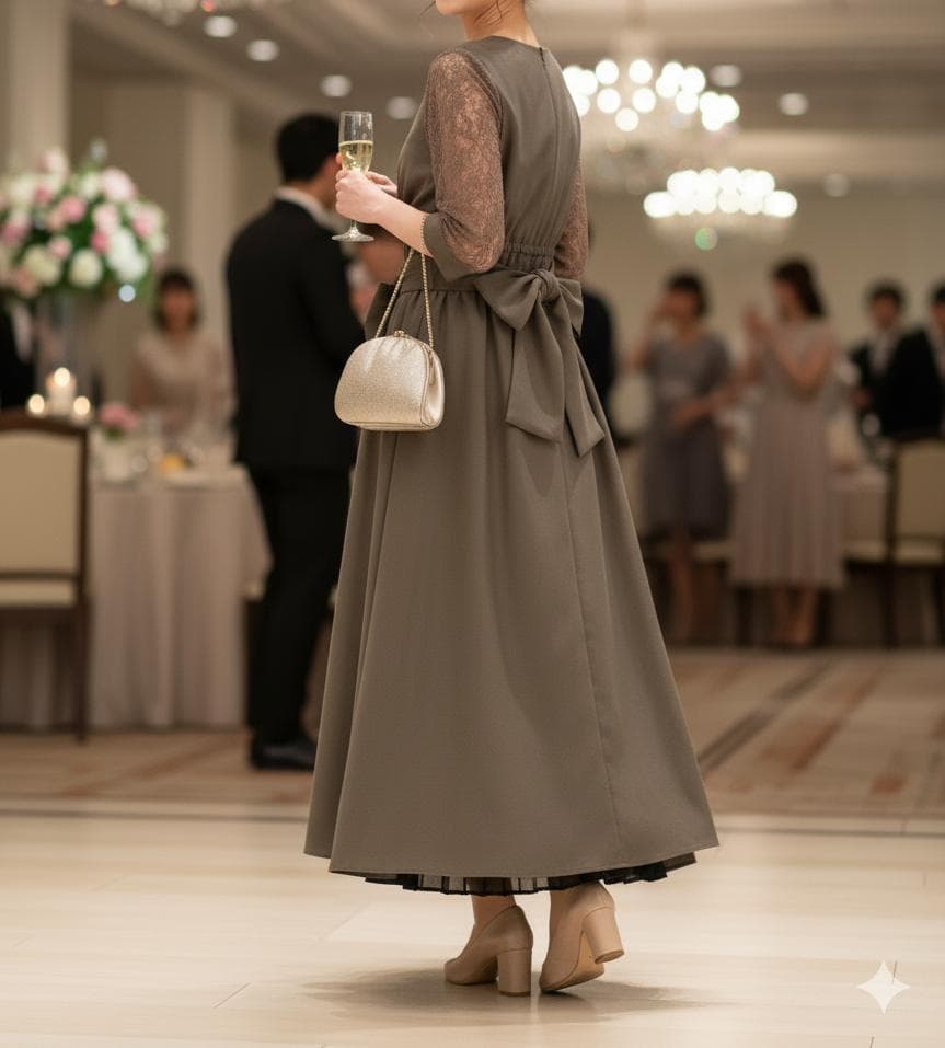 【3日間限定セール！】新品タグ付 Pour Vous レーススリーブドレス 4L