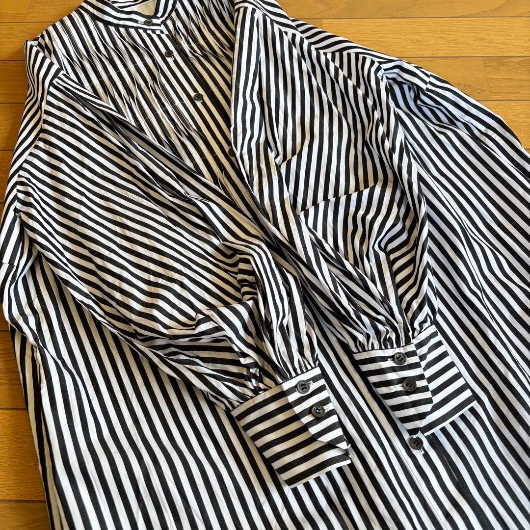 ADORE アドーア シャツワンピース ストライプ ボリューム袖 サイズ38