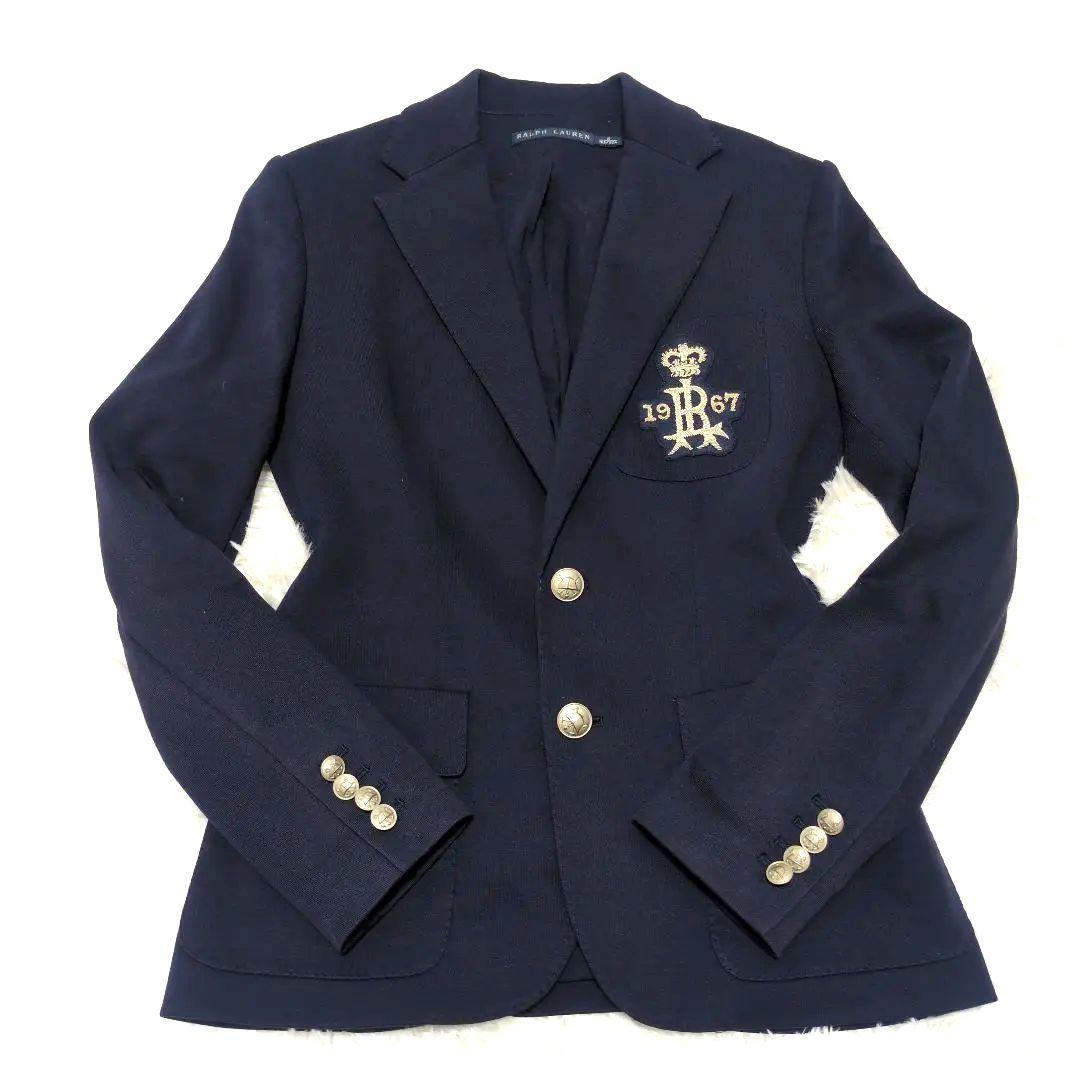 極美品　ラルフローレン　紺ブレザー 金ボタン　ワッペン　S　ネイビー