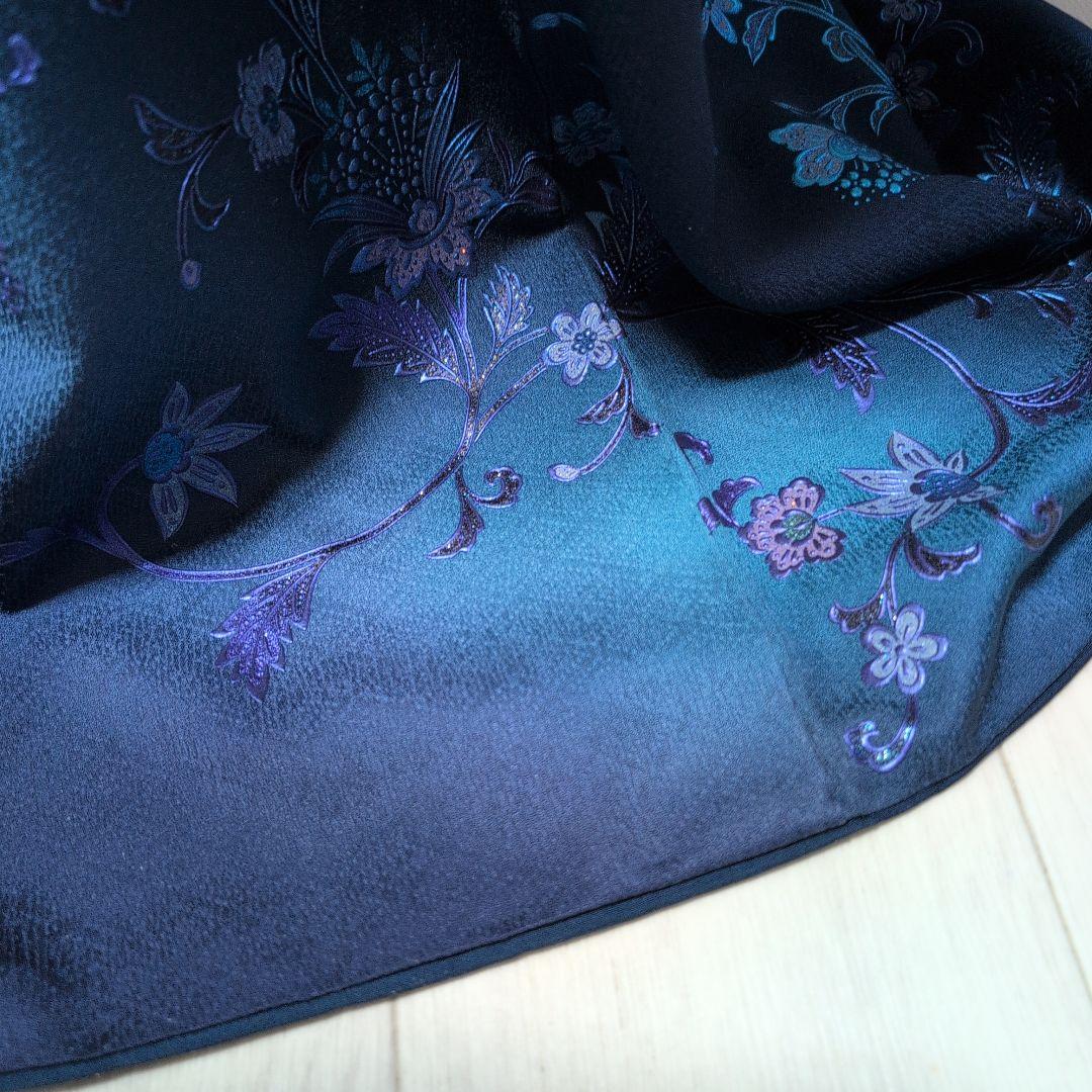 おかぁしゃ〜ん様[和田光正伝統工芸士]叙勲受章者、濃ブルー系付下げ逸品バジックガ