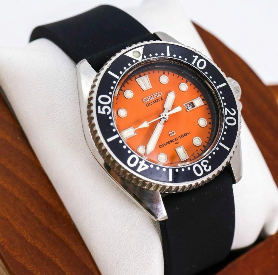 SEIKO ダイバーズ 150m オレンジ ラバーベルト