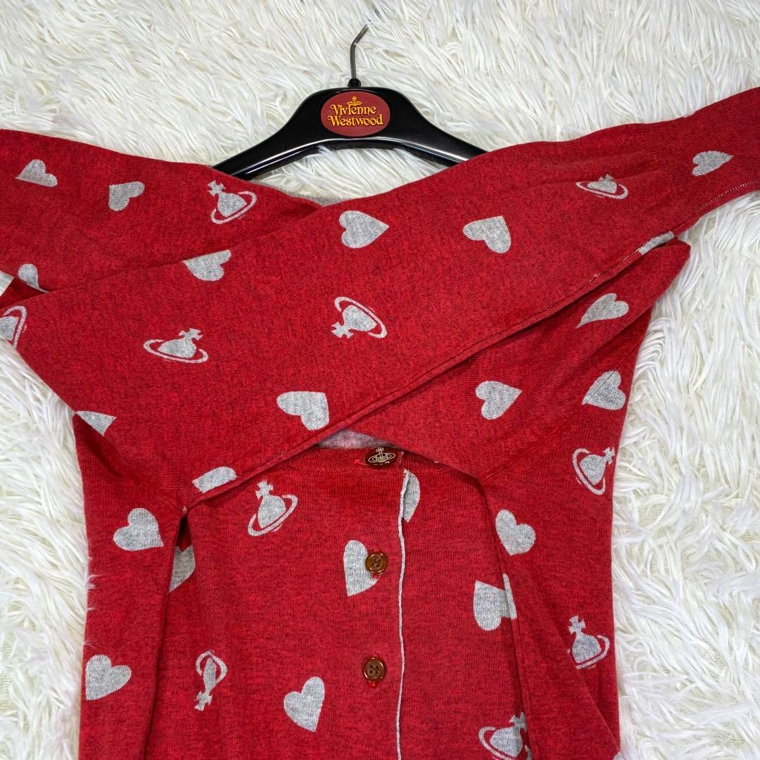 ヴィヴィアンウエストウッド カーディガン 総柄 オーブ ハート オーブ釦