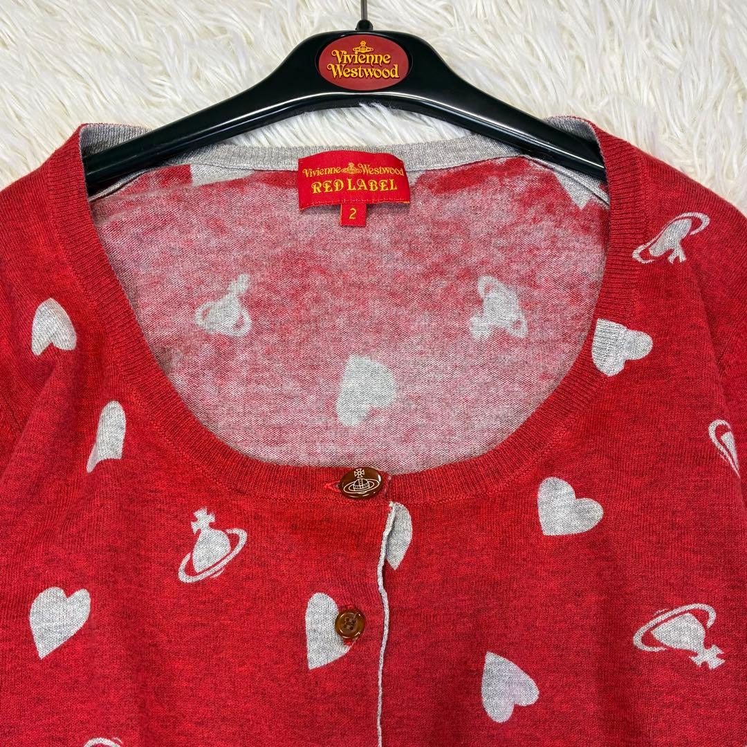 ヴィヴィアンウエストウッド カーディガン 総柄 オーブ ハート オーブ釦